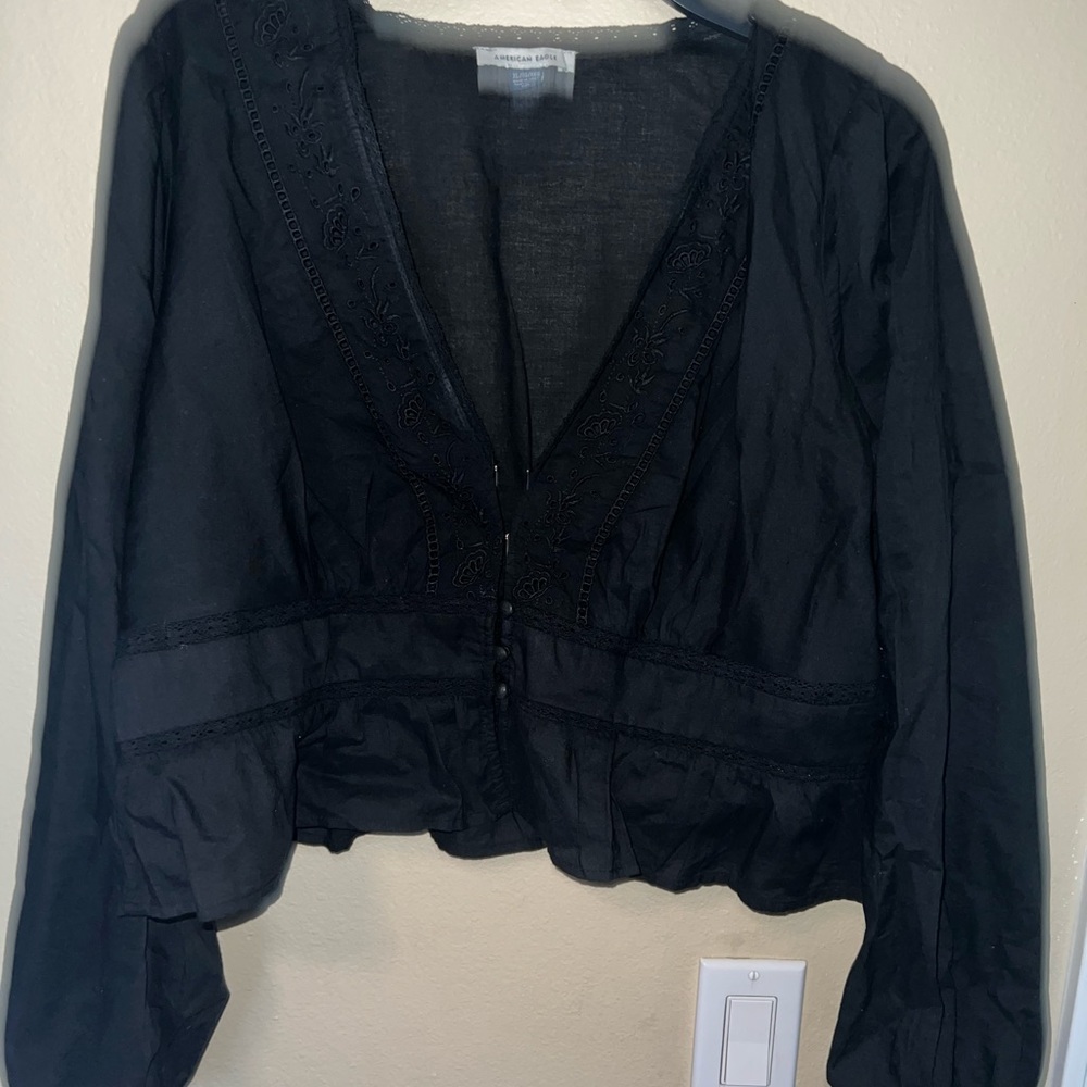 American Eagle Outfitters Charcoal Blouse